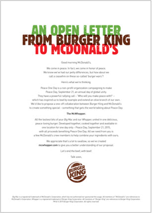 Lettre de Burger King
